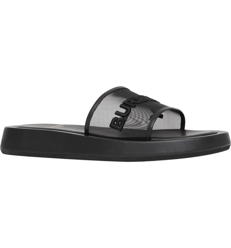 Burberry Buckingham Logo Mesh Platform Slide Sandal – Featured Footwear